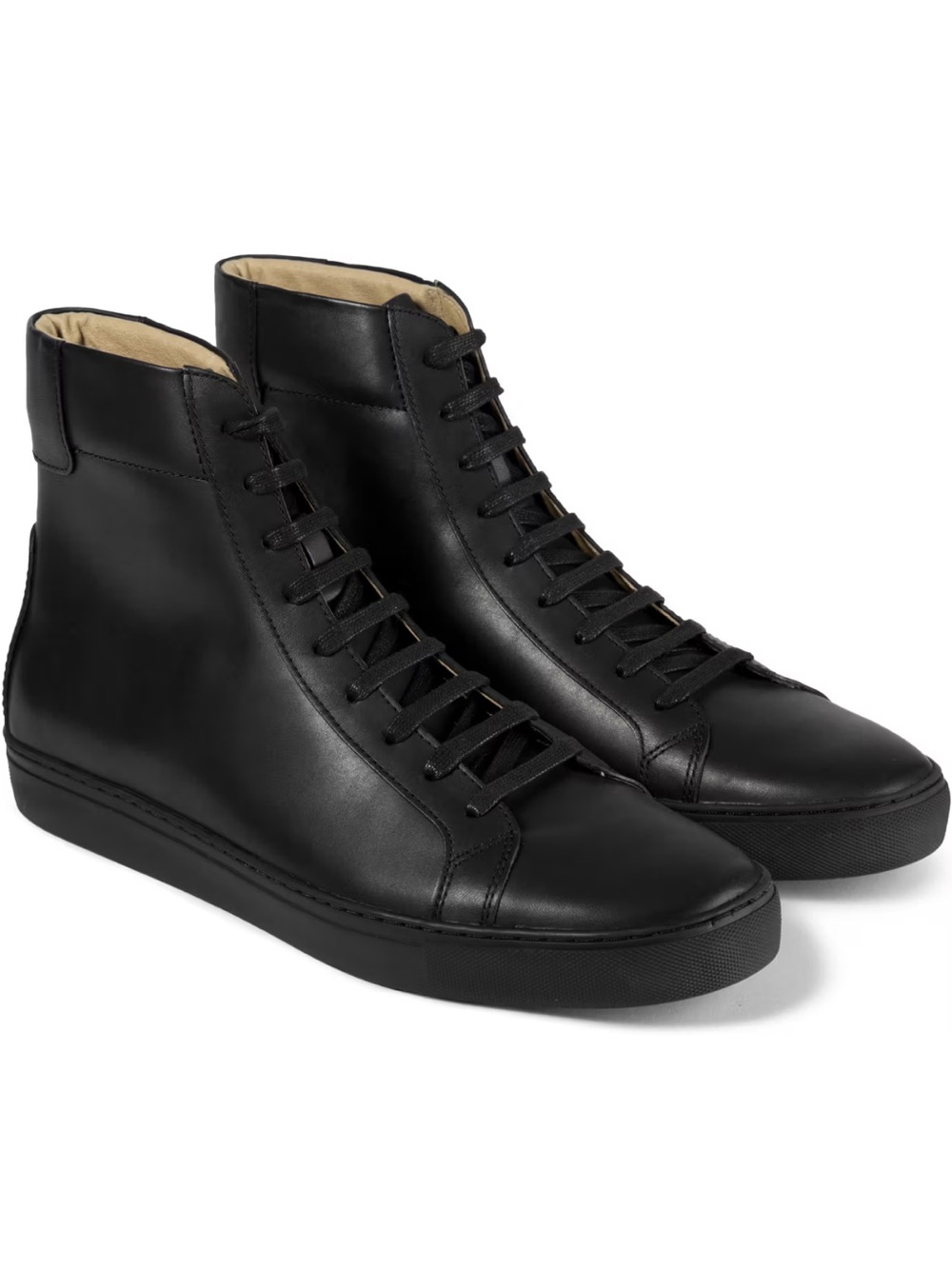 TCG Black Leather High-Top Sneakers